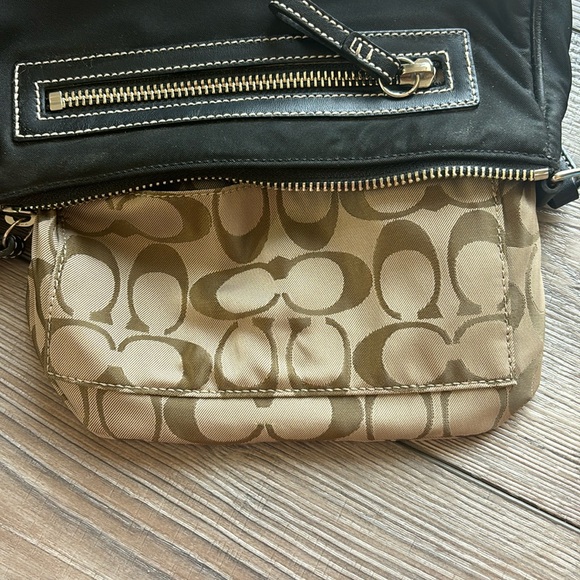 Coach Signature Sufflette Black Cloth Handbag - Picture 5 of 12